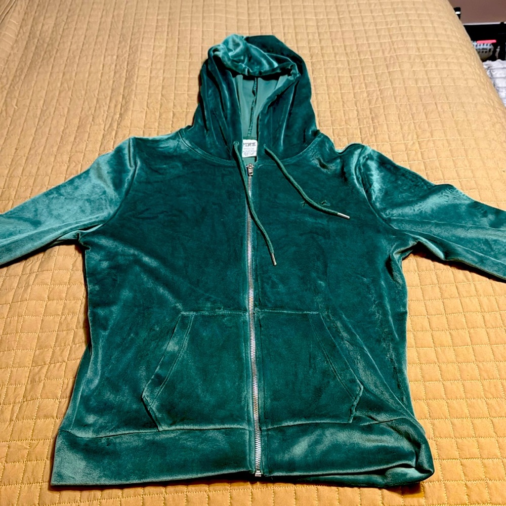 Pink Women’s Velour full zip hoodie size Small
